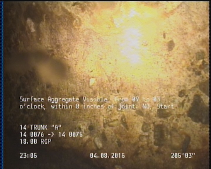 Surface Aggregate Visible, from 09 to 03 o'clock, within 8 inches of joint: NO, Start