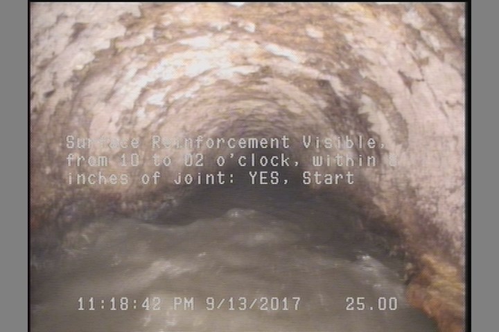 Surface Reinforcement Visible, from 10 to 02 o'clock, within 8 inches of joint: YES, Start