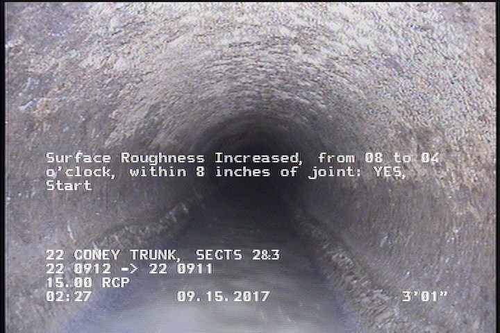 Surface Roughness Increased, from 08 to 04 o'clock, within 8 inches of joint: YES, Start