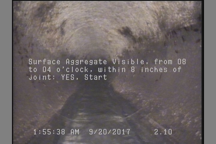 Surface Aggregate Visible, from 08 to 04 o'clock, within 8 inches of joint: YES, Start