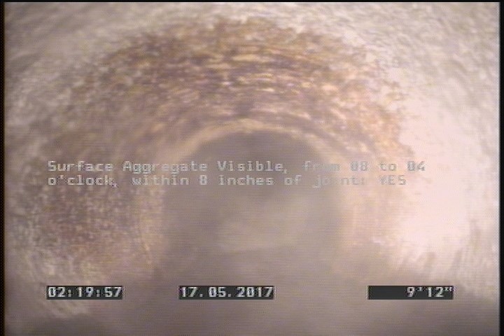 Surface Aggregate Visible, from 08 to 04 o'clock, within 8 inches of joint: YES