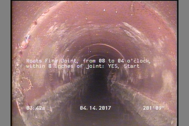 Roots Fine Joint, from 08 to 04 o'clock, within 8 inches of joint: YES, Start