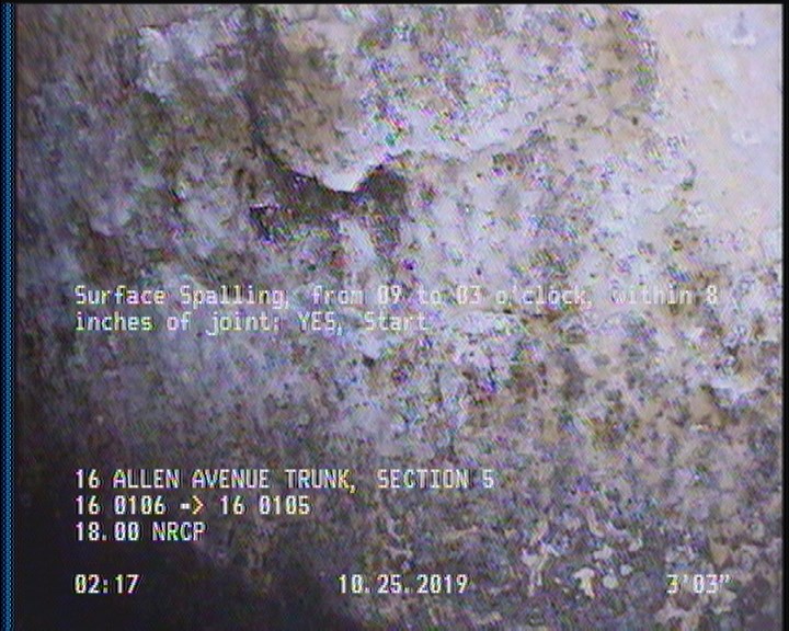 Surface Spalling, from 09 to 03 o'clock, within 8 inches of joint: YES, Start