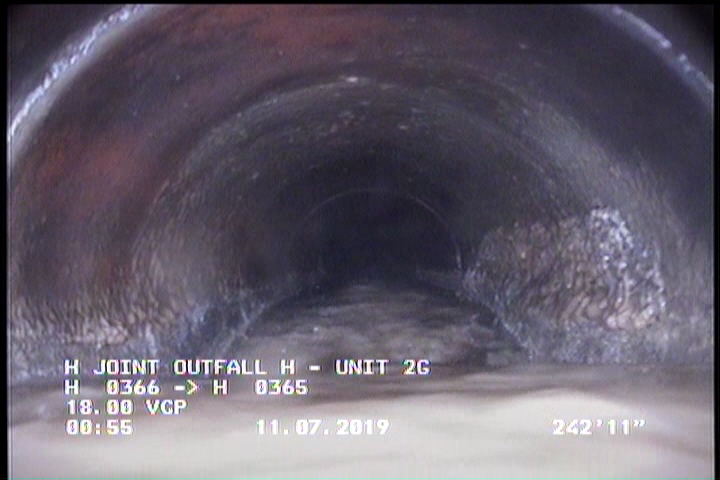Water Level, Sag in pipe, 25 %of cross sectional area, Finish