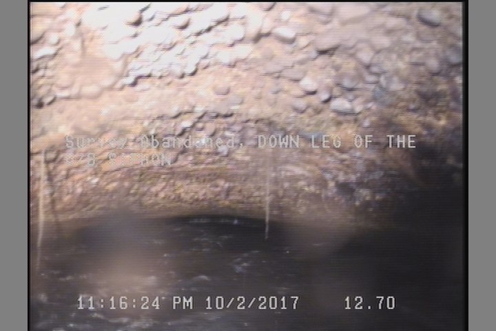 Survey Abandoned - DOWN LEG OF THE U/S SIPHON