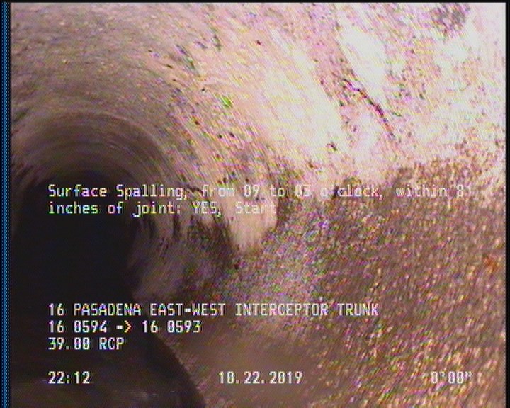 Surface Spalling, from 09 to 03 o'clock, within 8 inches of joint: YES, Start