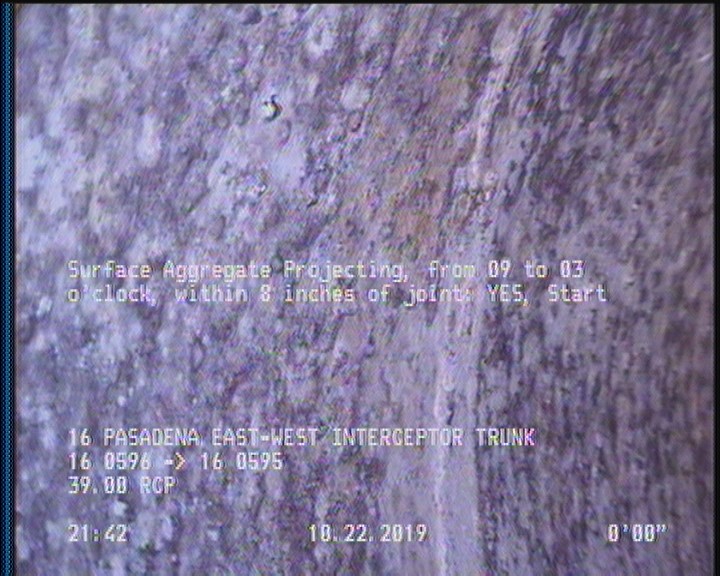 Surface Aggregate Projecting, from 09 to 03 o'clock, within 8 inches of joint: YES, Start