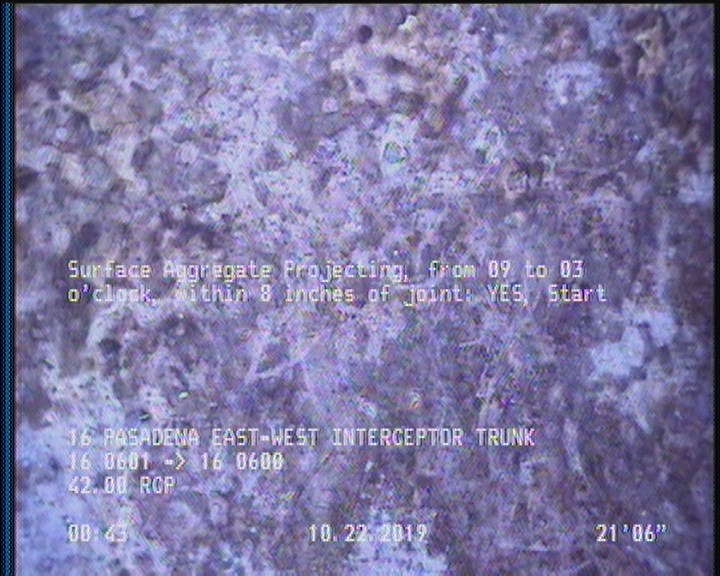 Surface Aggregate Projecting, from 09 to 03 o'clock, within 8 inches of joint: YES, Start