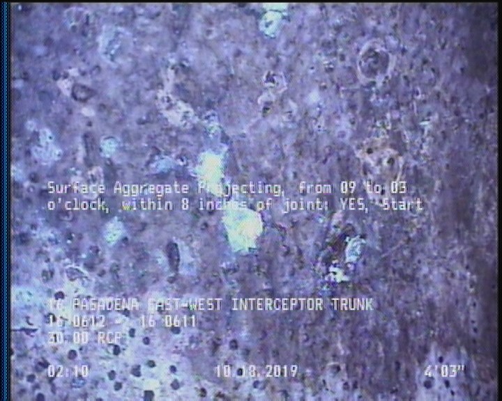 Surface Aggregate Projecting, from 09 to 03 o'clock, within 8 inches of joint: YES, Start