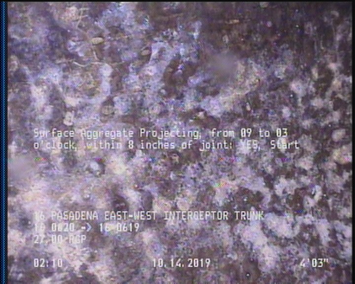 Surface Aggregate Projecting, from 09 to 03 o'clock, within 8 inches of joint: YES, Start
