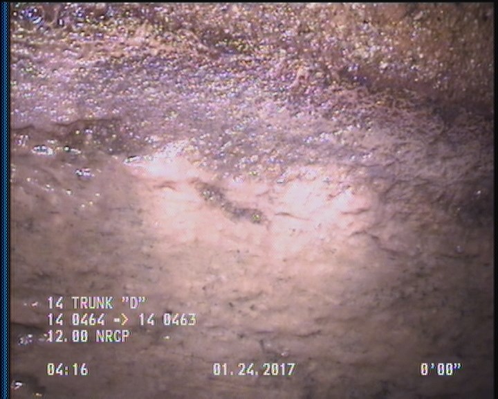 Deposits Attached Grease, 5 %of cross sectional area, from 04 to 08 o'clock, , within 8 inches of joint: YES, Start