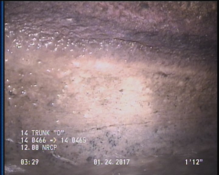 Deposits Attached Grease, 5 %of cross sectional area, from 04 to 08 o'clock, , within 8 inches of joint: YES, Start