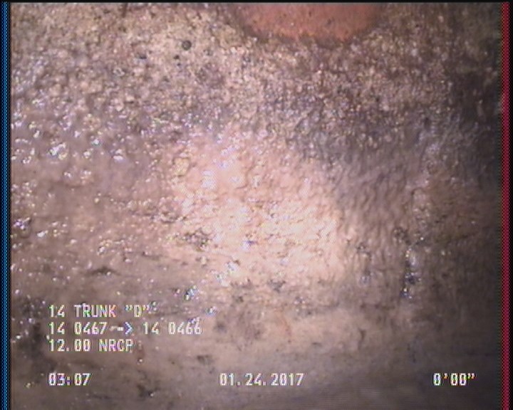 Deposits Attached Grease, 5 %of cross sectional area, from 04 to 08 o'clock, , within 8 inches of joint: YES, Start