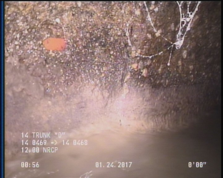 Deposits Attached Grease, 5 %of cross sectional area, from 04 to 08 o'clock, , within 8 inches of joint: YES, Start