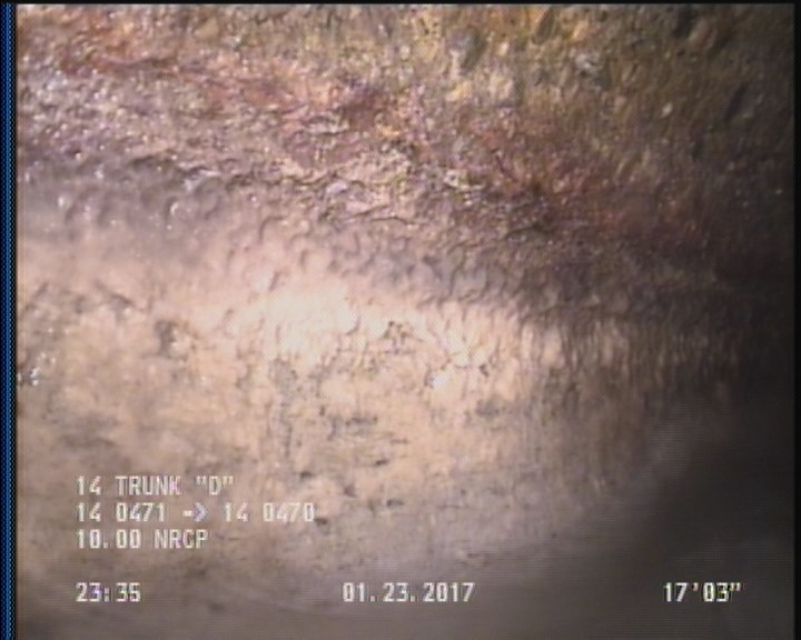 Deposits Attached Grease, 5 %of cross sectional area, from 04 to 08 o'clock, , within 8 inches of joint: YES, Start
