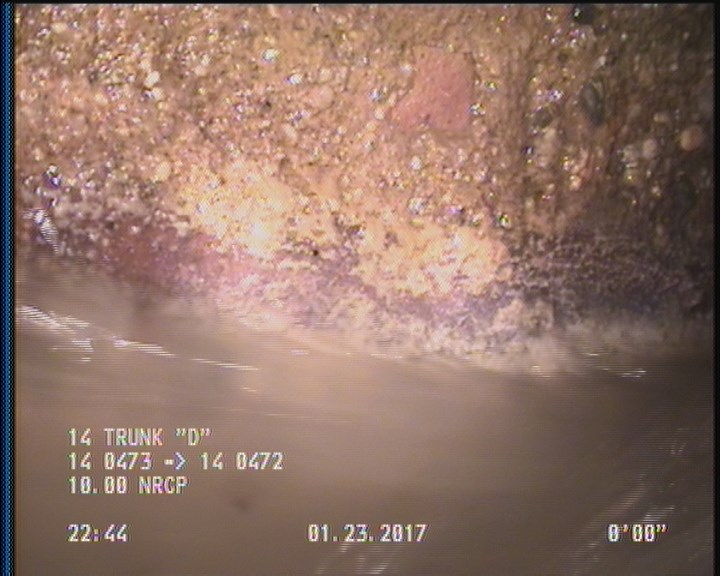 Deposits Attached Grease, 5 %of cross sectional area, from 04 to 08 o'clock, , within 8 inches of joint: YES, Start