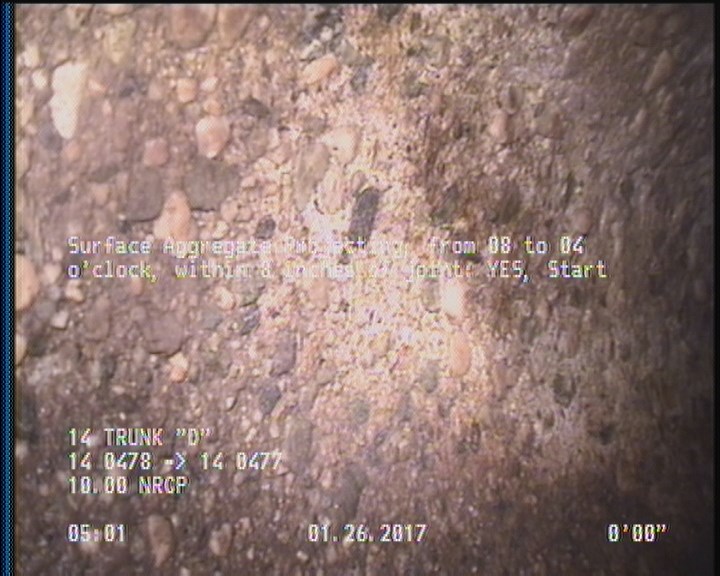 Surface Aggregate Projecting, from 08 to 04 o'clock, within 8 inches of joint: YES, Start