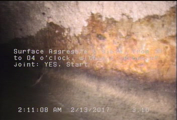 Surface Aggregate Visible, from 08 to 04 o'clock, within 8 inches of joint: YES, Start