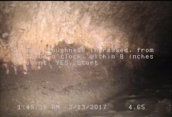Surface Roughness Increased, from 08 to 04 o'clock, within 8 inches of joint: YES, Start