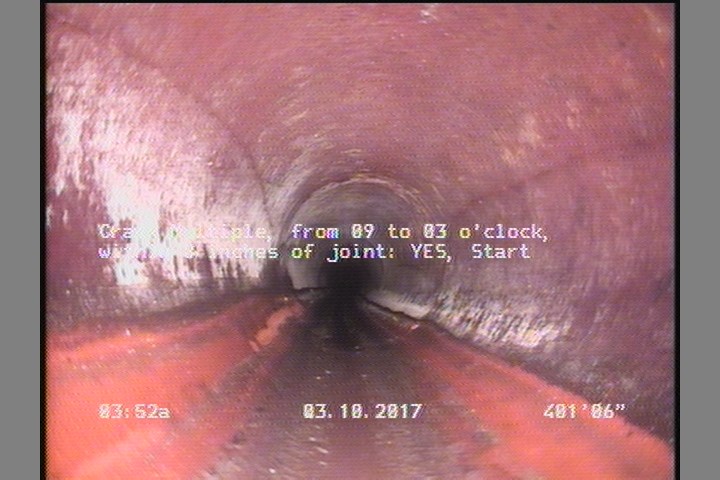Crack Multiple, from 09 to 03 o'clock, within 8 inches of joint: YES, Start