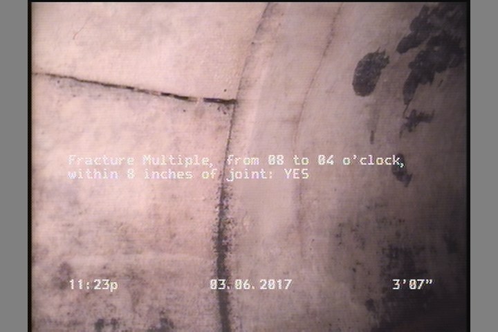Fracture Multiple, from 08 to 04 o'clock, within 8 inches of joint: YES, Start