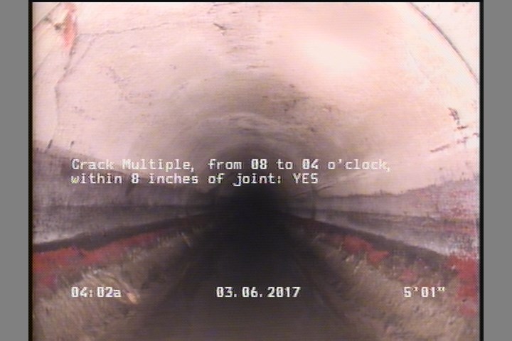 Crack Multiple, from 08 to 04 o'clock, within 8 inches of joint: YES