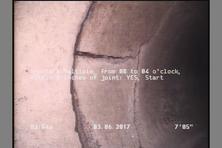 Fracture Multiple, from 08 to 04 o'clock, within 8 inches of joint: YES, Start