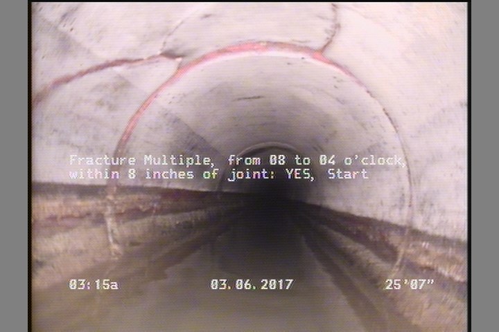 Fracture Multiple, from 08 to 04 o'clock, within 8 inches of joint: YES, Start