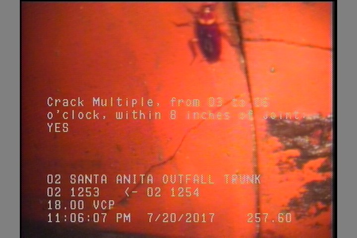 Crack Multiple, from 03 to 06 o'clock, within 8 inches of joint: YES