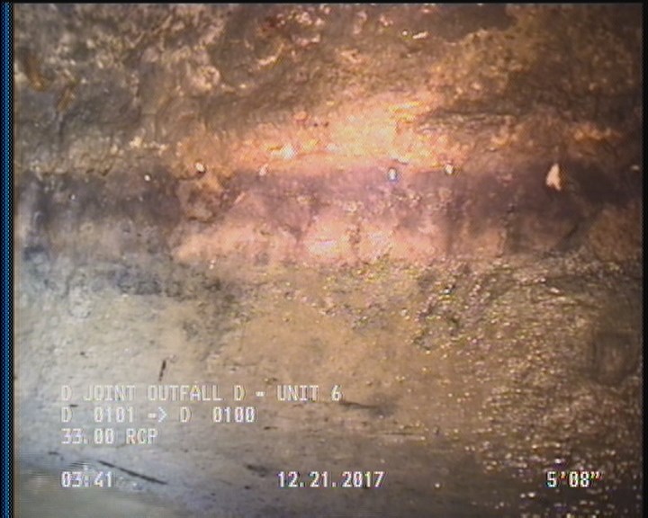 Deposits Attached Grease, 5 %of cross sectional area, from 03 to 09 o'clock, , within 8 inches of joint: YES, Start
