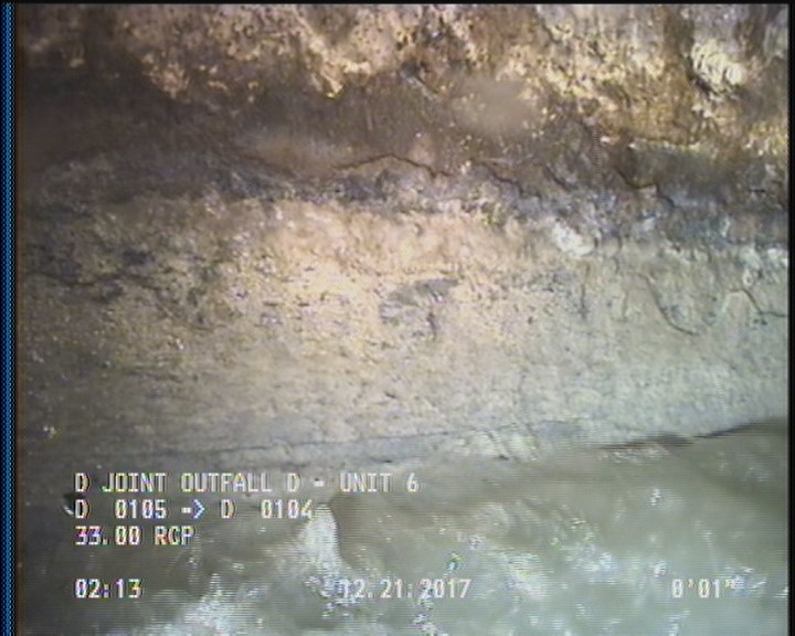 Deposits Attached Grease, 5 %of cross sectional area, from 03 to 09 o'clock, , within 8 inches of joint: YES, Start
