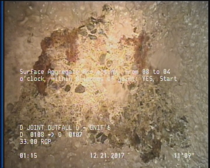 Surface Aggregate Projecting, from 08 to 04 o'clock, within 8 inches of joint: YES, Start