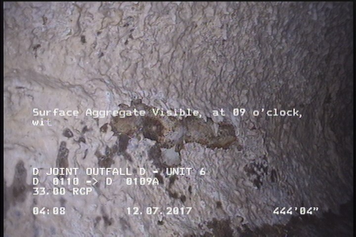 Surface Aggregate Visible, at 09 o'clock, within 8 inches of joint: NO