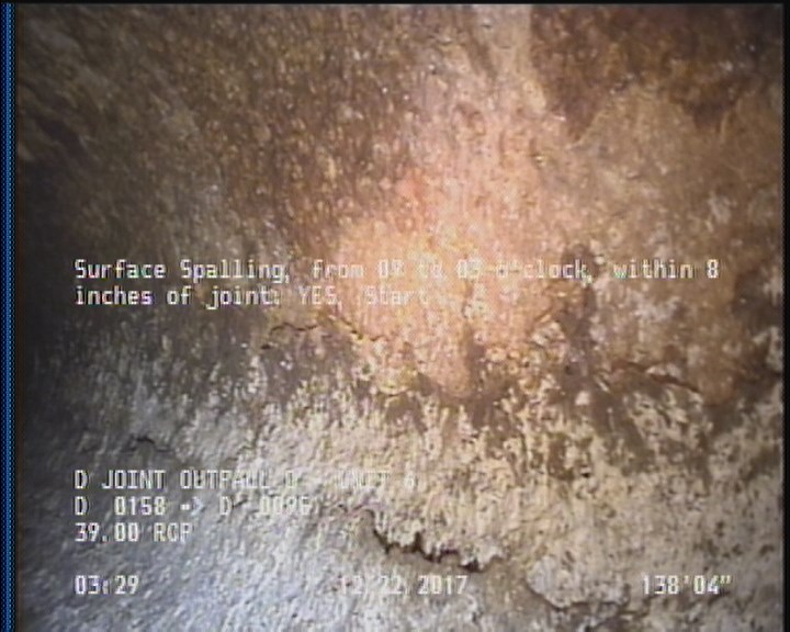 Surface Spalling, from 09 to 03 o'clock, within 8 inches of joint: YES, Start