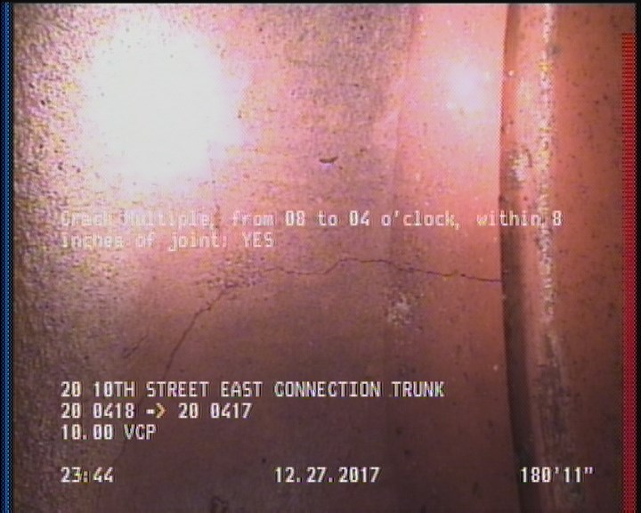 Crack Multiple, from 08 to 04 o'clock, within 8 inches of joint: YES