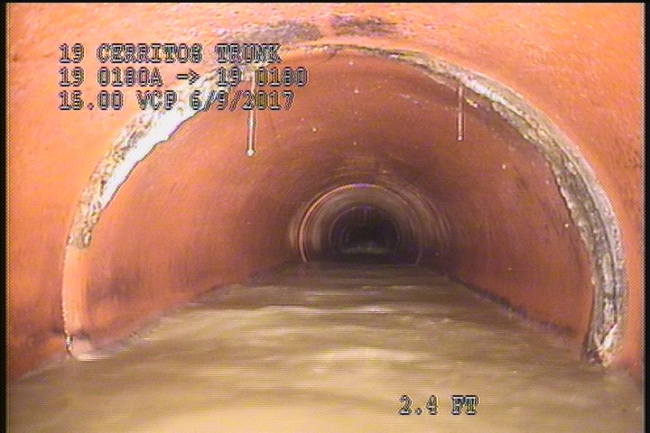 Deposits Attached Encrustation, 5 %of cross sectional area, from 08 to 04 o'clock, , within 8 inches of joint: YES, Start