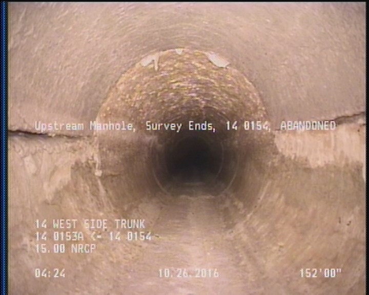 Upstream Manhole, Survey Ends - 14 0154, ABANDONED MH.