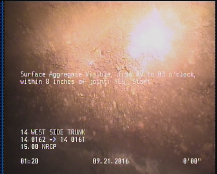Surface Aggregate Visible, from 09 to 03 o'clock, within 8 inches of joint: YES, Start