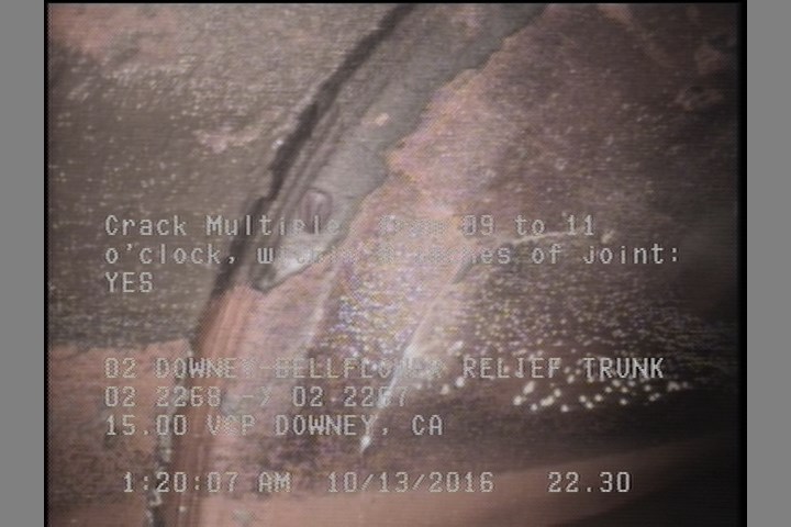 Crack Multiple, from 09 to 11 o'clock, within 8 inches of joint: YES