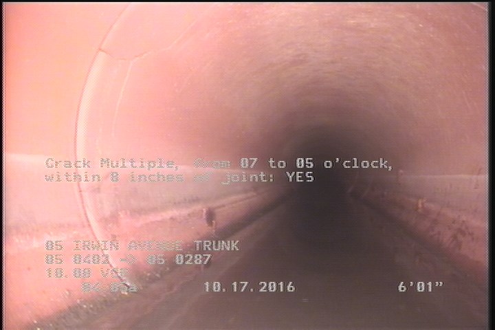 Crack Multiple, from 07 to 05 o'clock, within 8 inches of joint: YES