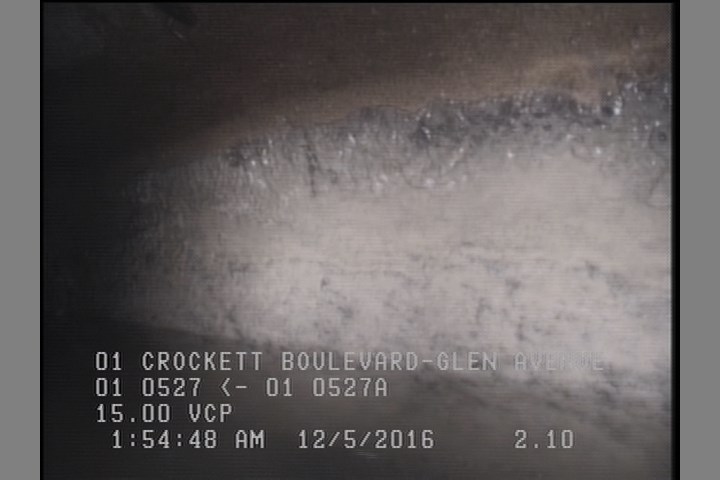 Deposits Attached Grease, 5 %of cross sectional area, from 04 to 08 o'clock, , within 8 inches of joint: YES, Start