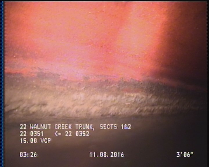 Deposits Attached Grease, 5 %of cross sectional area, from 03 to 09 o'clock, , within 8 inches of joint: YES, Start