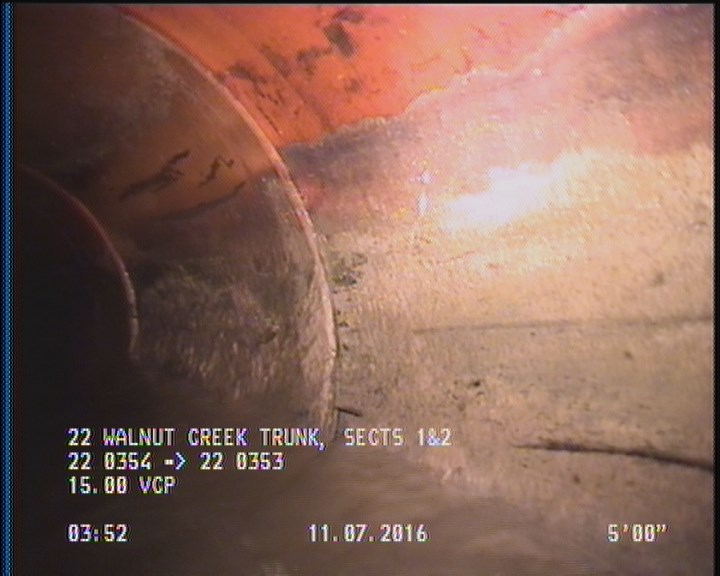 Deposits Attached Grease, 5 %of cross sectional area, from 03 to 09 o'clock, , within 8 inches of joint: YES, Start
