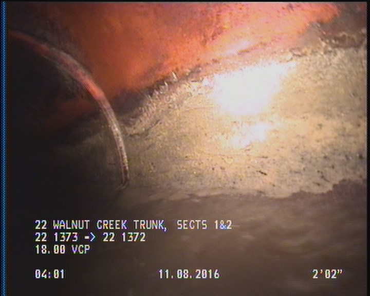 Deposits Attached Grease, 5 %of cross sectional area, from 03 to 09 o'clock, , within 8 inches of joint: YES, Start