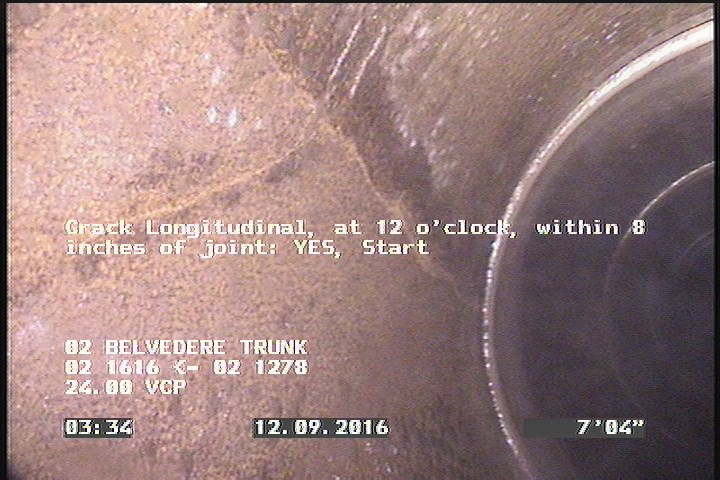 Crack Longitudinal, at 12 o'clock, within 8 inches of joint: YES, Start