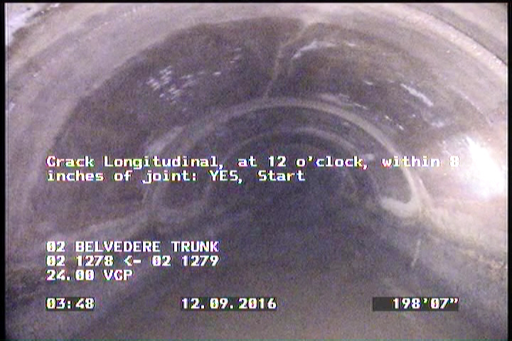 Crack Longitudinal, at 12 o'clock, within 8 inches of joint: YES, Start