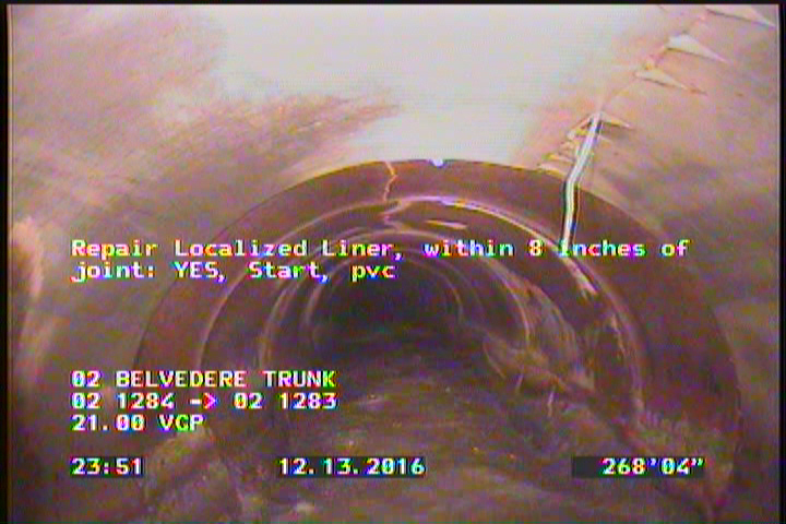 Repair Localized Liner, within 8 inches of joint: YES, Start - LINK PIPE