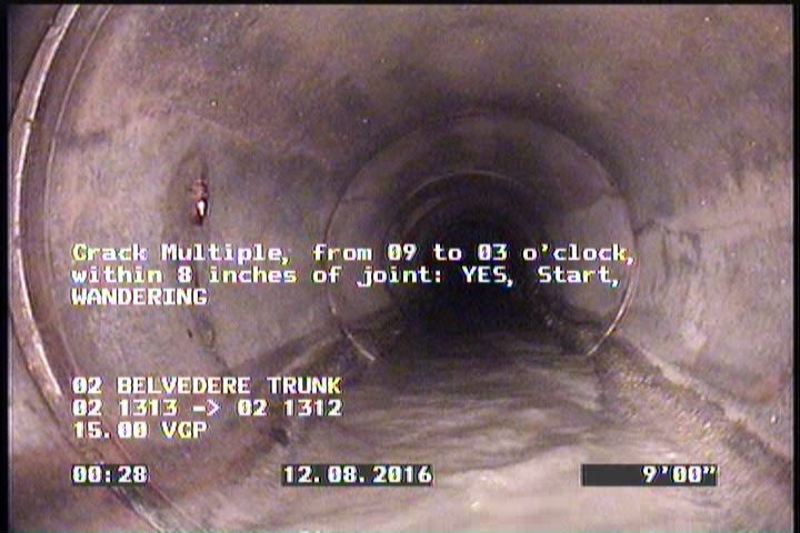 Crack Multiple, from 09 to 03 o'clock, within 8 inches of joint: YES, Start - WANDERING