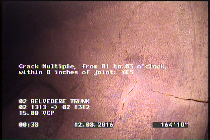Crack Multiple, from 01 to 03 o'clock, within 8 inches of joint: YES