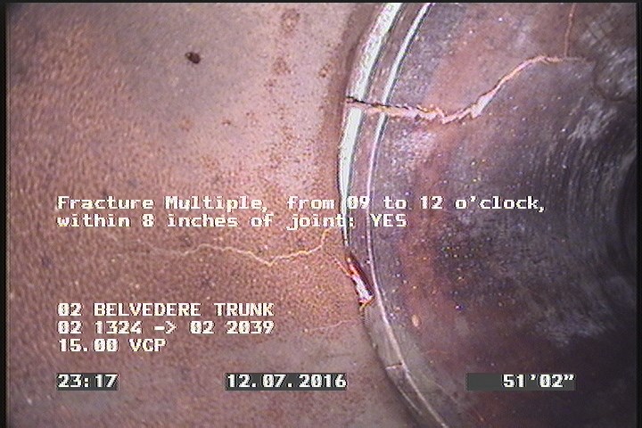 Fracture Multiple, from 09 to 12 o'clock, within 8 inches of joint: YES